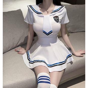 日系水手服清純甜美學院風海軍領學生制服JK百褶裙性感甜辣蘿莉裝