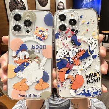 磁吸magsafes適用蘋果13手機殼16iPhone15promax新款14pro可愛13唐老鴨12動漫十六卡通11矽膠plus鏡頭高階感