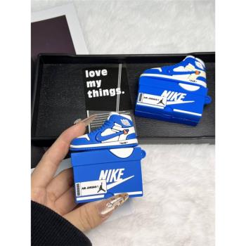 潮牌鞋盒AirPods4蘋果無線藍牙耳機保護套適用airpodspro2保護套AirPods1/2代無線耳機保護套矽膠潮