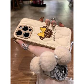 適用蘋果15手機殼春秋膚感新款iPhone11pro時尚13promax高階矽膠保護套14plus可愛防摔12por全包羽絨服米妮頭