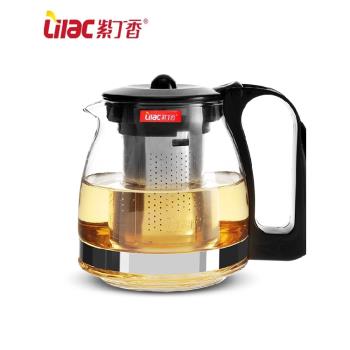 紫丁香耐熱玻璃茶壺過濾加厚泡茶器花茶水壺茶具彩色茶吧機恆溫壺