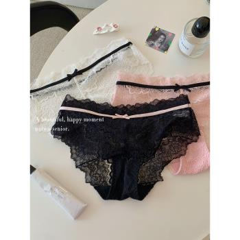 純欲風內褲女性感新款2025蕾絲透氣中低腰無痕女士純棉襠三角褲頭