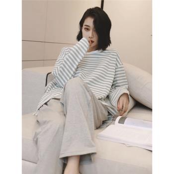 織芬騰女純棉條紋韓版高階感睡衣