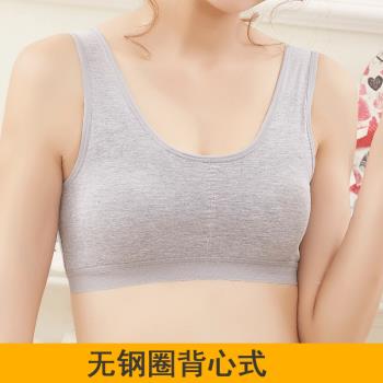 夏季棉質內衣女文胸無鋼圈運動背心小胸少女士學生純色薄款胸罩