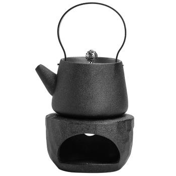 墨守 日式復古陶瓷溫茶爐玻璃茶壺蠟燭加熱底座功夫茶具配件