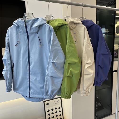 以太藍秋季戶外機能沖鋒衣男女同款防風防水連帽外套徒步登山服