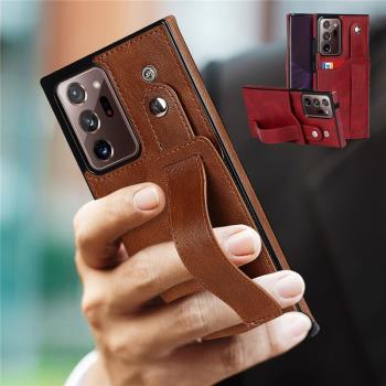 適用galaxy note20ultra三星A32 5G手機殼galaxy a52保護套插卡a72 5G皮套腕帶貼皮case防摔卡包外殼