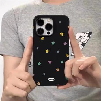ins滿屏彩繪碎花適用iPhone13pro手機殼蘋果15pro/plus全包小眾14promax矽膠11防摔12新款耐臟xr/xs保護套