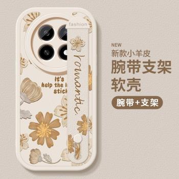 適用oppoa5活力版手機殼女a5簡約高階水彩花朵腕帶支架PKP110鏡頭全包防摔保護套外殼OPPO新款小羊皮矽膠軟殼