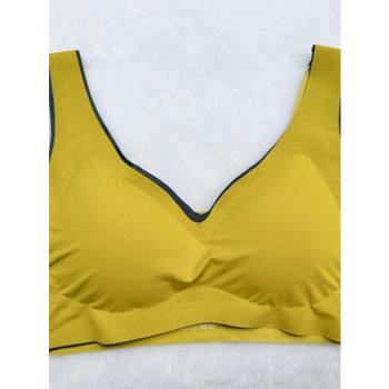 乳膠冰絲薄款無痕內衣女胸罩聚攏無鋼圈收副乳調整型背心式文胸罩