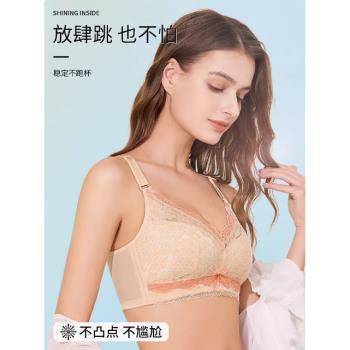 大碼蕾絲薄杯舒適透氣無鋼圈文胸罩聚攏調整型收副乳女士內衣1030