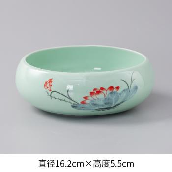水培花盆大號陶瓷水仙花睡蓮碗蓮銅錢草無孔水養專用粗陶花盆清倉
