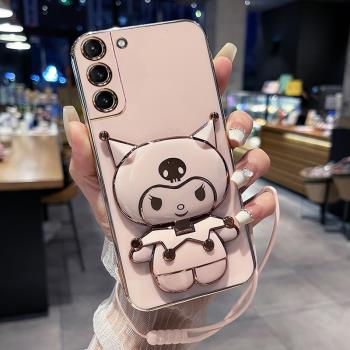 適用三星s21手機殼S21十保護矽膠套5G全包防摔G9910軟殼9960可愛smg卡通s創意ultra女新款plus加galaxy帶鏡子