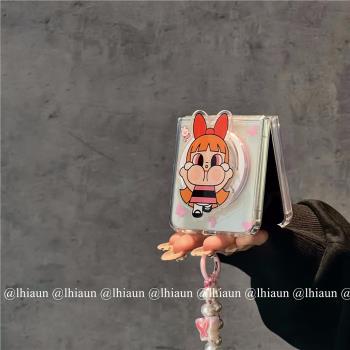 lhiaun 磁吸卡通飛天小女警適用三星折疊屏zflip6手機殼新款zflip5保護套magsafe支援無線充zflip4卡通zflip3