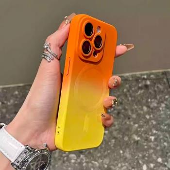 漸變液態磁吸雙色磨砂蘋果15promax手機殼iPhone13promax鏡頭膜14pro無線充電15plus親膚12pro矽膠11男max女