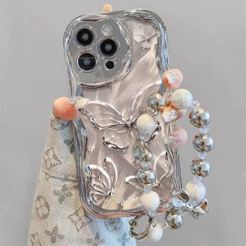 蝴蝶合集適用蘋果15手機殼新款iphone14promax全包13pro高階感ip12手鏈se3女生6s/7p/8plus軟xsmax保護套x/xr