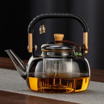 玻璃茶壺泡茶家用2025新款提樑煮茶器大容量電陶爐燒水壺茶具套裝