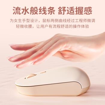 HP惠普可愛女生粉白色無線滑鼠