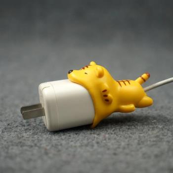可愛小動物咬一口USB頭充電線數據線保護頭