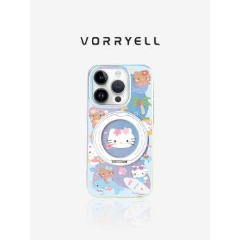 hello kitty夏日蘋果16支架手機殼新款適用iPhone16Promax外殼15pro超好看女款14可愛卡通13pm全包防摔保護套