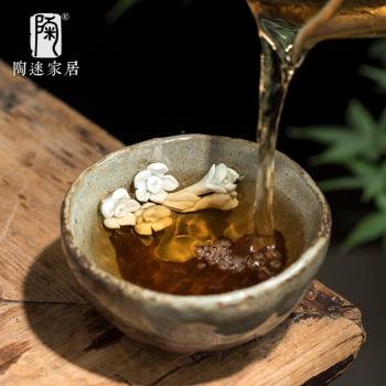 大容量茶杯主人杯陶瓷茶盞品茗杯功夫茶具粗陶個人專用喝茶的杯子