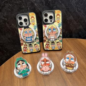 愛珀客 日韓可愛變裝哭泣寶貝女孩支架適用於iPhone16蘋果15promax手機殼13/14膚感磁吸保護套16Pro/15全包殼