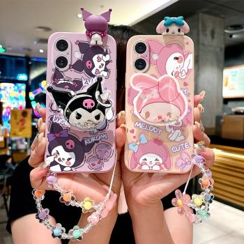 三麗鷗美樂蒂適用紅米note13 12 11 10 9 8 7卡通手機殼Redmi13C 4/5G少女10a手鏈9a趣味8a全包防摔軟保護套