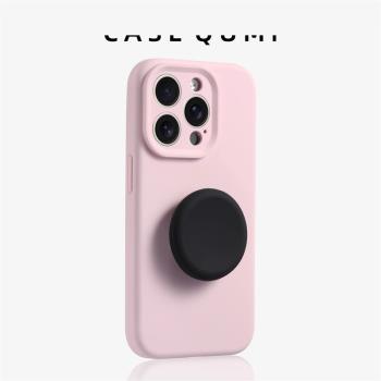 淺粉色精孔液態圓支架適用三星Galaxys25ultra三星S24Plus手機殼S23ultra新款S22ultra保護套S24+矽膠全包女
