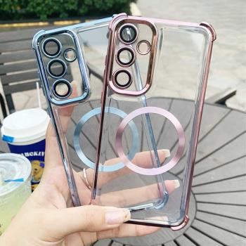 適用三星A55手機殼帶鏡頭膜Galaxy a35保護套氣囊防摔SM-A556B矽膠軟殼5560透明356E全包galaxya外殼case新款