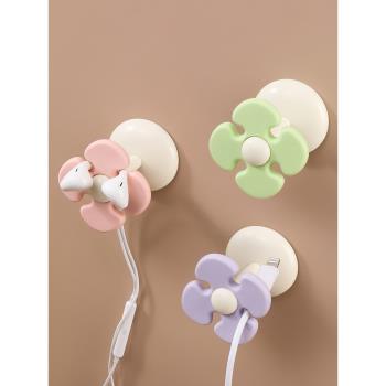 花朵理線器桌面數據線整理手機充電線固定器免打孔防纏繞收納神器