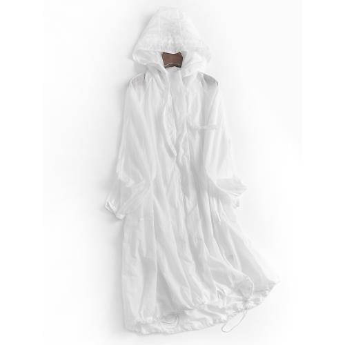 X449防曬衣女防紫外線透氣2023新款夏季長款開衫服春秋風衣外套薄