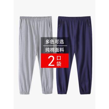 睡褲男秋季純棉長褲大碼寬松家居褲秋褲春秋冬可外穿休閑褲燈籠褲