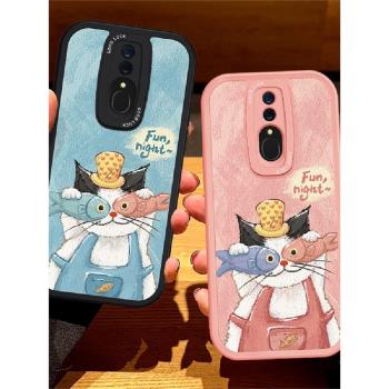 適用OPPOA9趣味搞怪貓咪手機殼A5全包A11x軟矽膠k9s藝術超好看A8防摔k7皮質K12plus保護K10pro套K5女K3新款