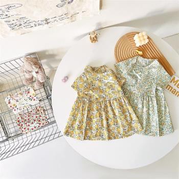 女童洋裝夏季嬰兒衣服碎花韓版童裝女寶寶裙子周歲嬰孩服裝