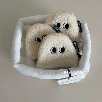 BAYLU STUDIO韓國ins小眾飯團airpods4耳機包掛件適用蘋果airpods pro2代3代保護套收納無線藍牙耳機殼毛絨絨