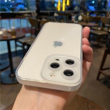 佳子秀全包鏡頭適用蘋果14pro手機殼透明iphone13保護套14promax矽膠12pro直邊iphone11簡約xs男13pro女8plus