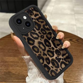 蘋果16豹紋印花防摔手機套iPhone11/蘋果15/14/13磨砂保護套全包12/XR精孔XR女生防劃手機殼