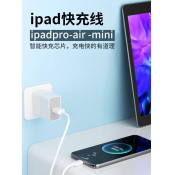 適用蘋果平板ipad充電線pro11電腦數據線傳輸雙typec快充介面USB連線air4刷機mini6升級充電12.9寸5