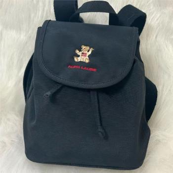2024新款可愛卡通小熊刺繡雙肩包日系簡約設計休閑揹包可愛書包