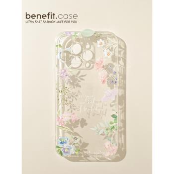 benefit夏日清新貝殼花朵適用於iphone16promax蘋果15PRO手機殼13新款14套12創意11透明xsmax矽膠xr防摔8plus