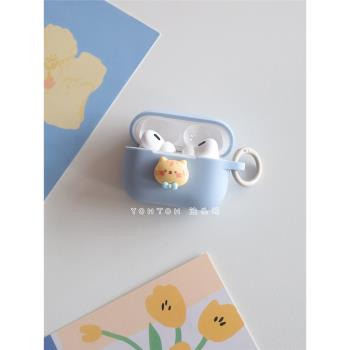 可愛卡通小貓適用於airpods3/4保護套蘋果airpods1/2代無線藍牙耳機套矽膠軟殼airpodspro二代一體式帶防塵塞