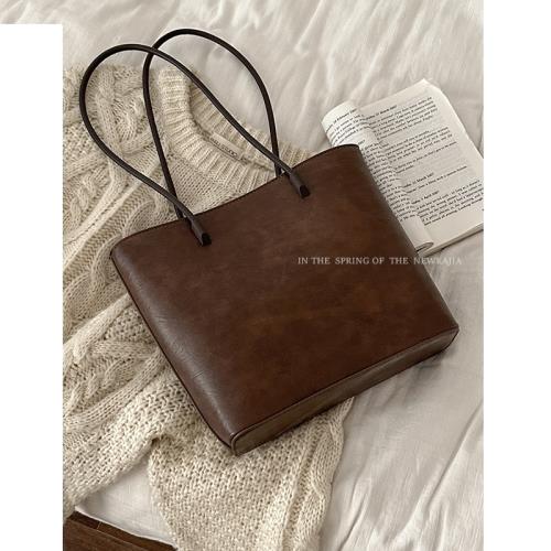 卡樂兒韓國手提通勤包包秋冬女2024新款潮托特包百搭大容量單肩包