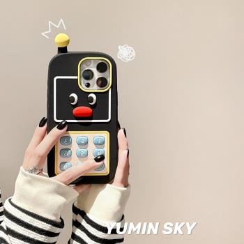 YUMIN SKY.適用iPhone16pro立體卡通企鵝大哥大max蘋果15矽膠手機殼14Pro可愛13Promax少女款12pro防摔11軟殼