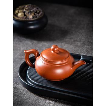 潮州原礦大紅袍朱泥紫砂壺茶壺功夫茶具泡茶壺家用單壺小號手拉壺