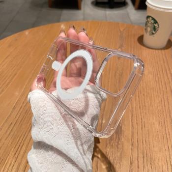 高階感氣囊Magsafe磁吸適用蘋果14promax手機殼透明iphone13新款11防摔13pro男女款max簡約保護套12個性ip14
