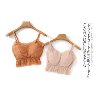 蕾絲文胸 女夏性感美背可調節吊帶無鋼圈帶胸墊內搭外穿背心25975