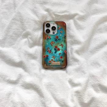復古INS油畫玫瑰蝴蝶適用OPPOA5Pro手機殼A58x/A2PRO矽膠A1x/A53s防摔A97/A3活力版A11/A96保護套A55s創意A72