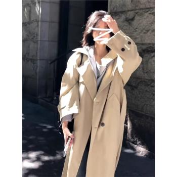 韓系高階感風衣外套女春秋2025新款早秋小個子通勤氣質中長款大衣