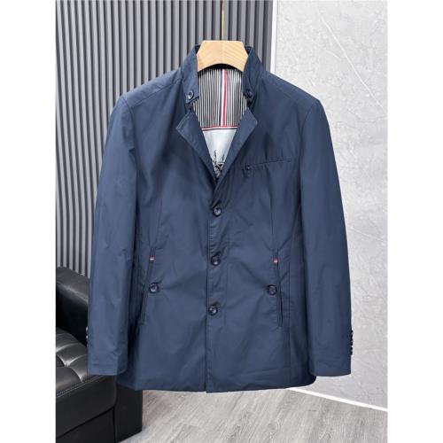 防風防水 重工簡約 外貿尾單男春秋戶外通勤百搭立領風衣純色外套