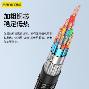 品勝適用大眾id4車載充電線id3 id4x id6手機充電線Type-C轉USB接U盤typec介面一拖三carplay數據線id4四id三